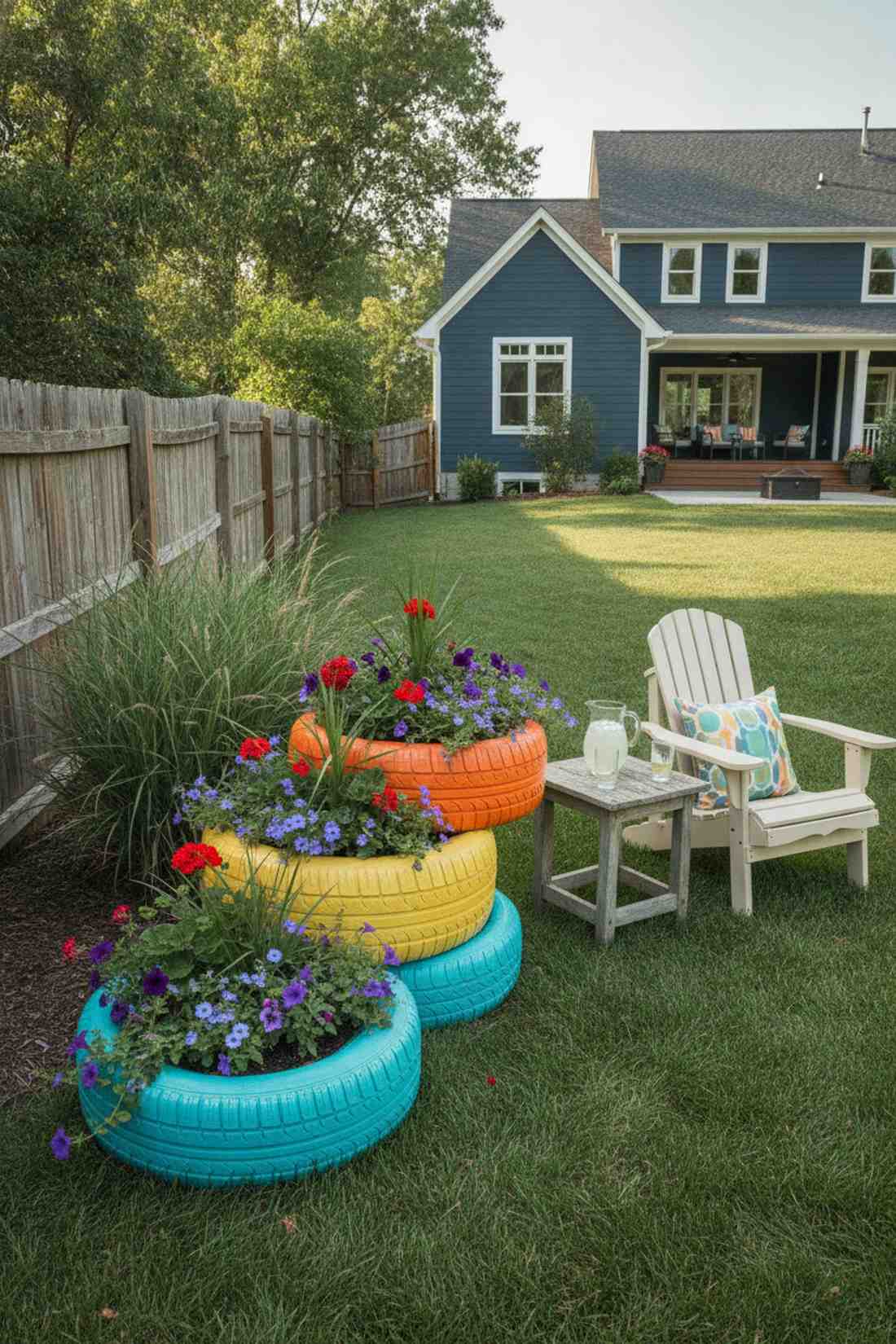 tire planter upcycle