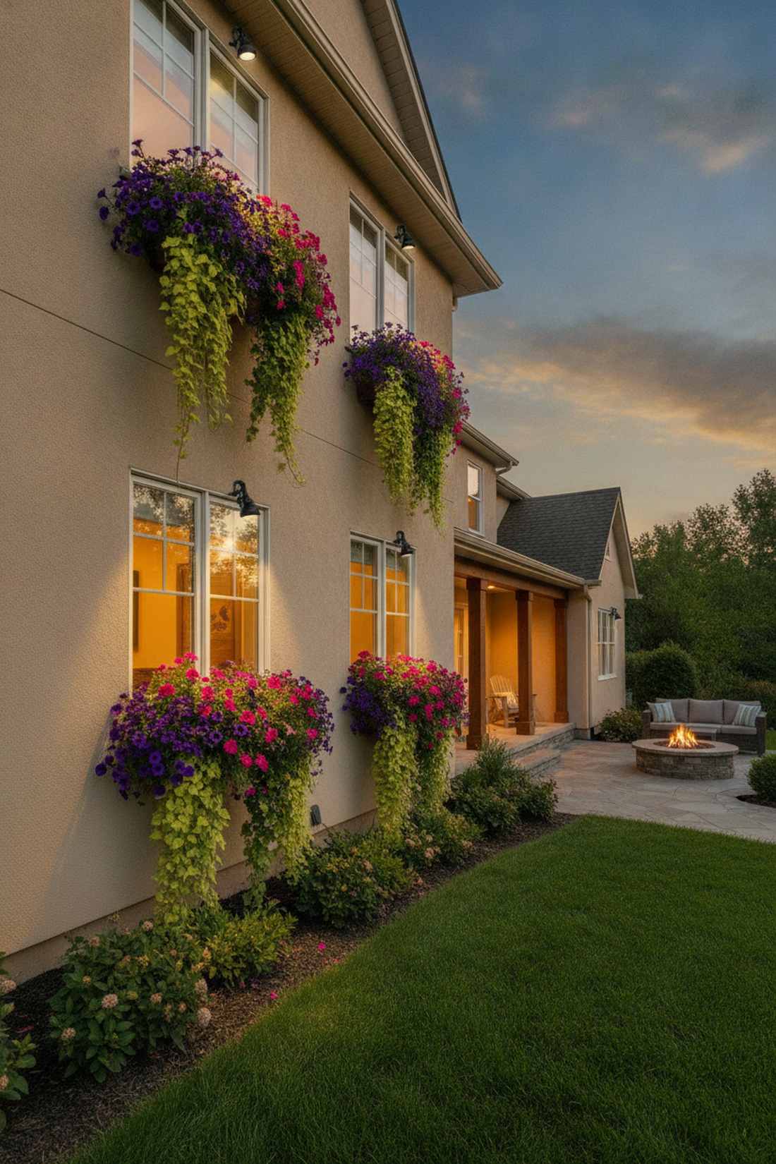 window box planter downlights