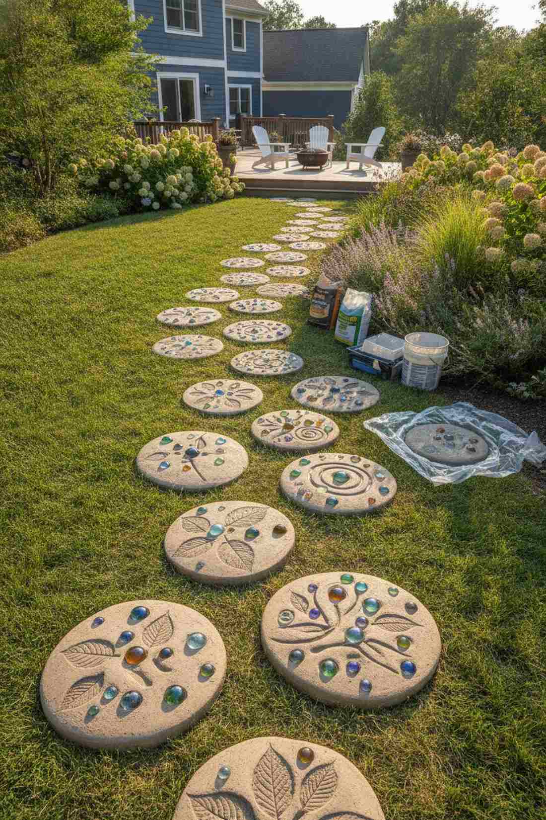 diy concrete stepping stones
