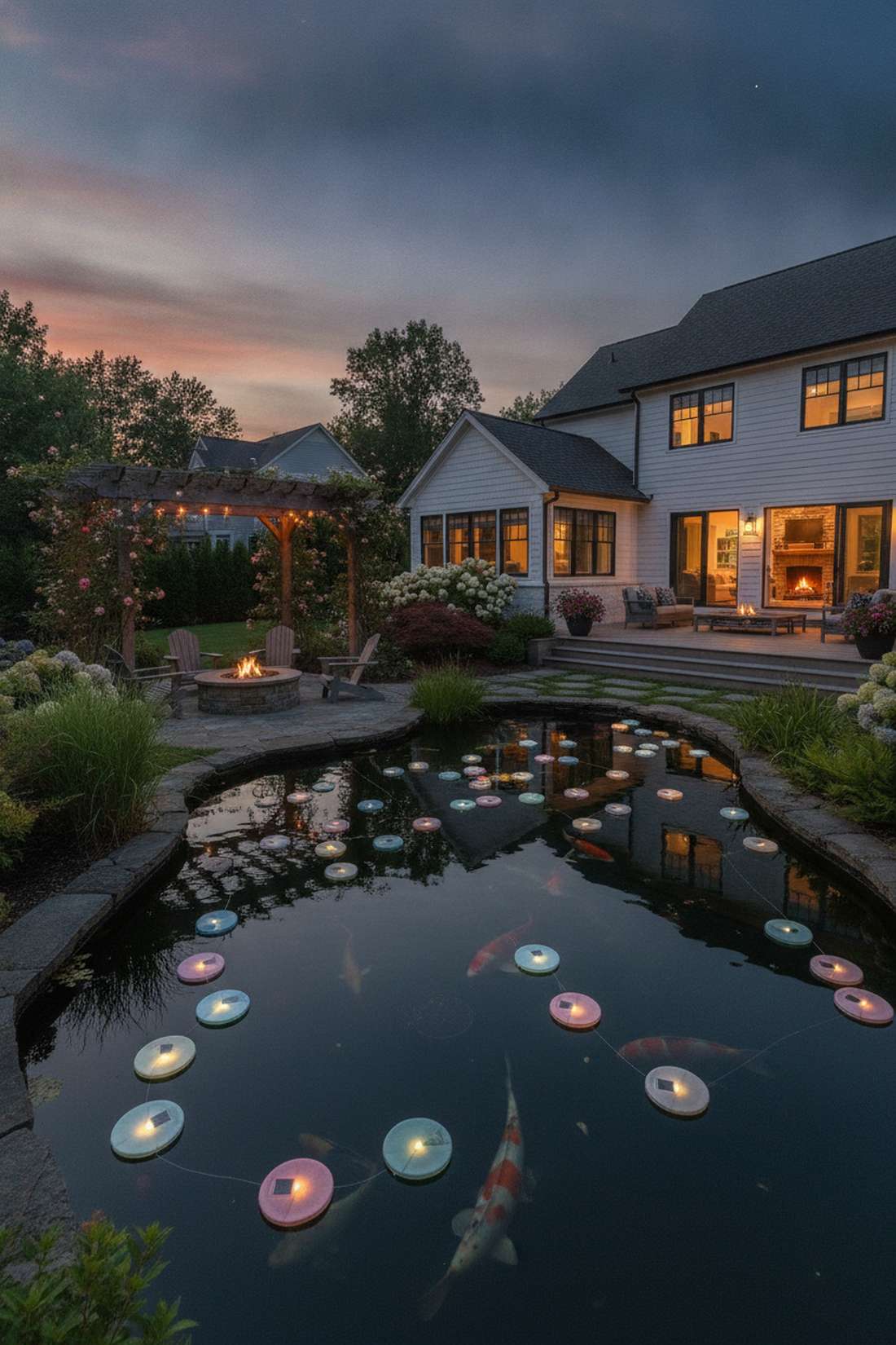 floating pond lily lights