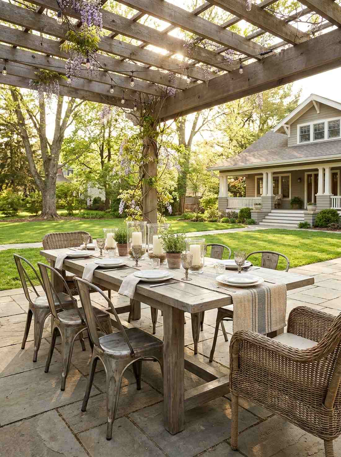 outdoor dining room setup