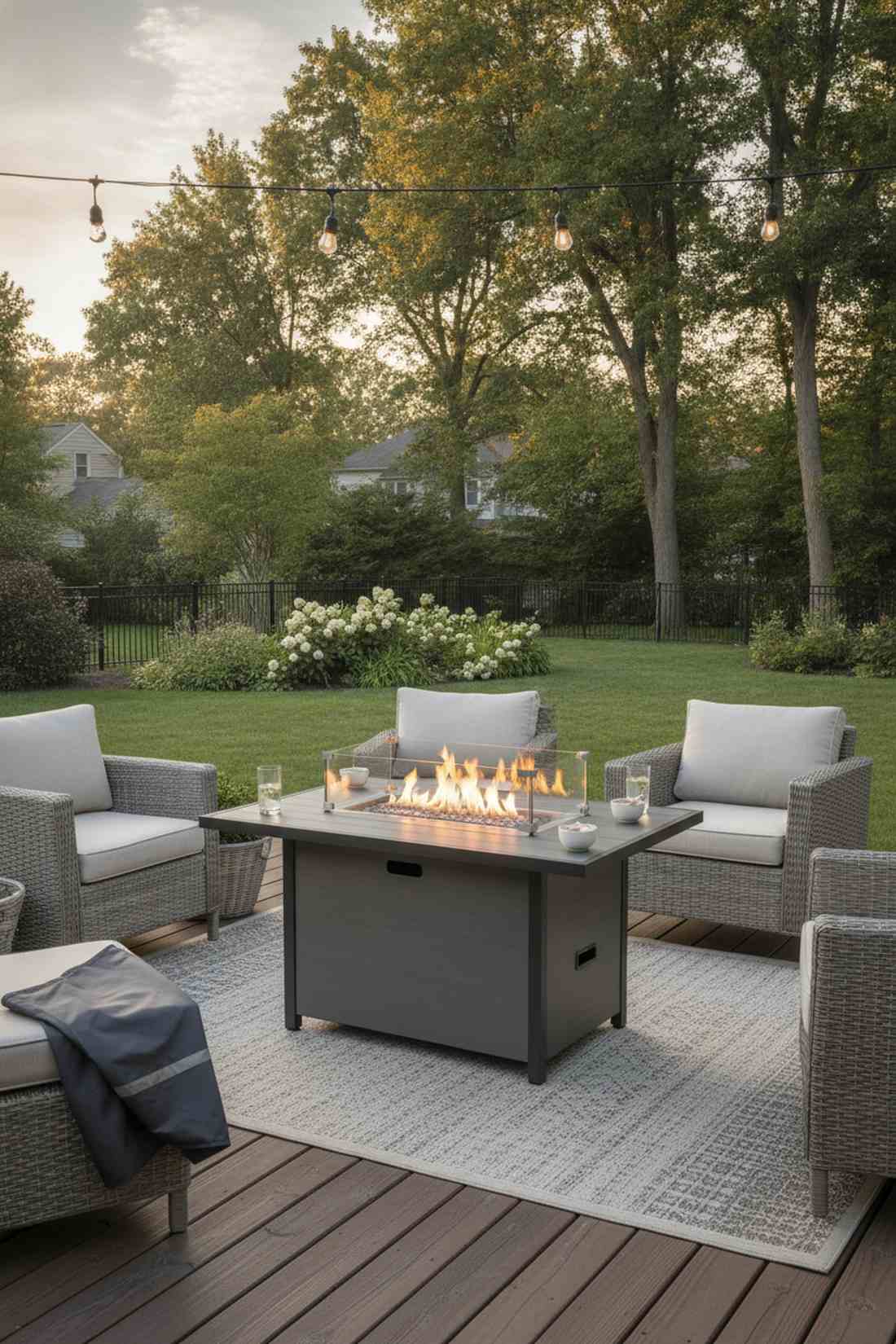 portable fire table with flexible arrangement