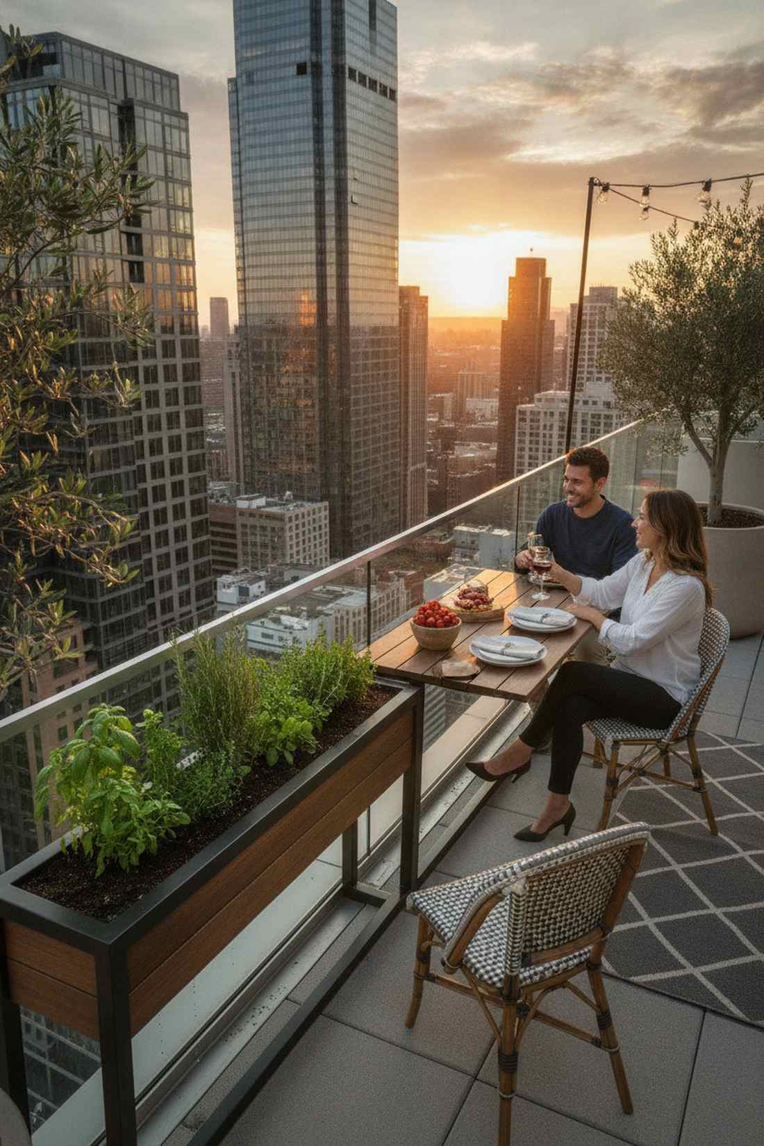 rail top planter table