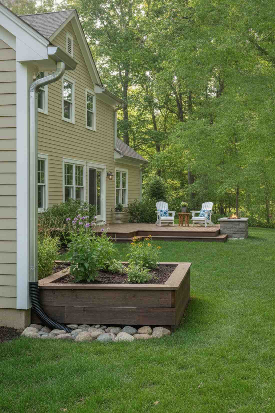 rain garden overflow bed
