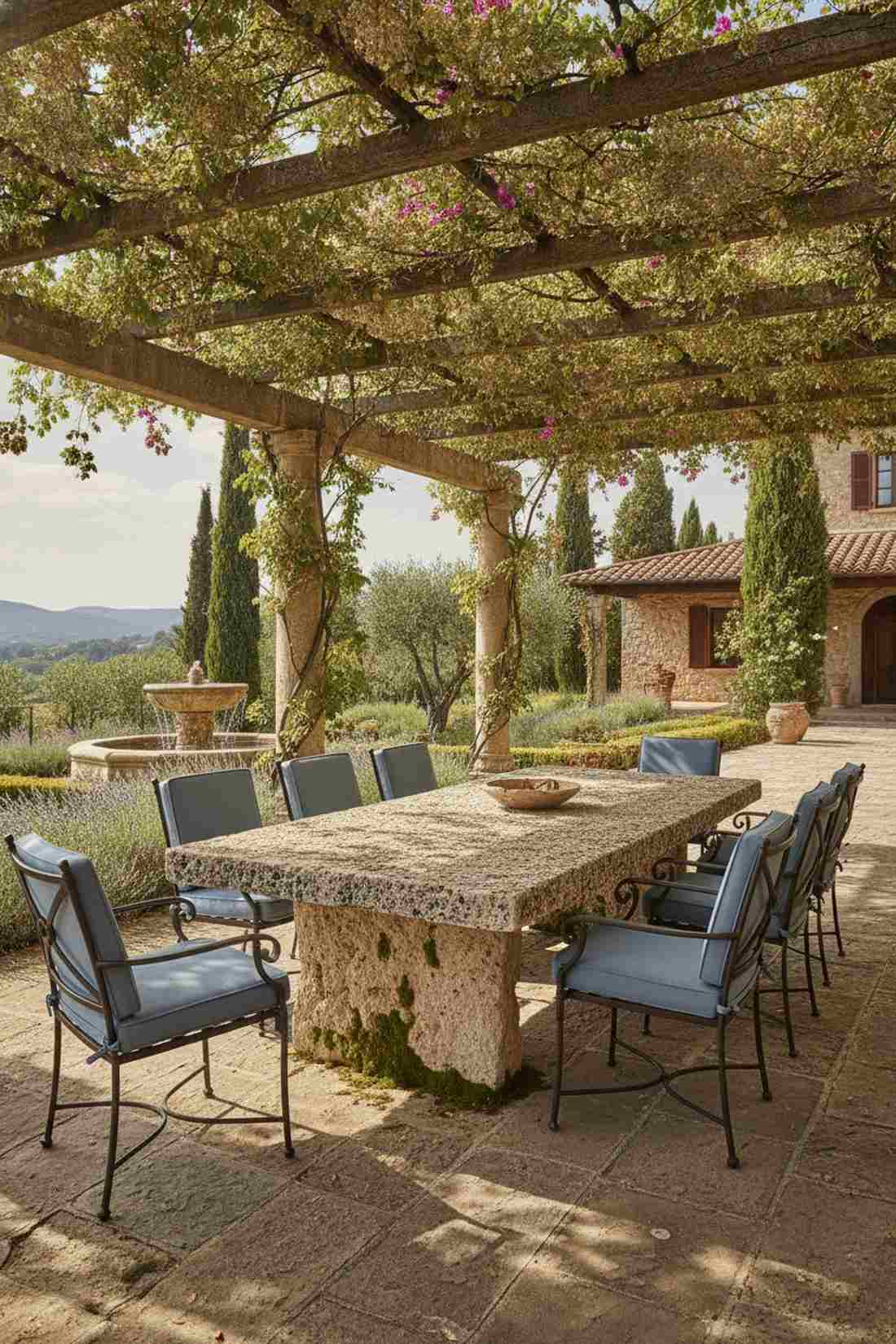 cast stone outdoor dining set