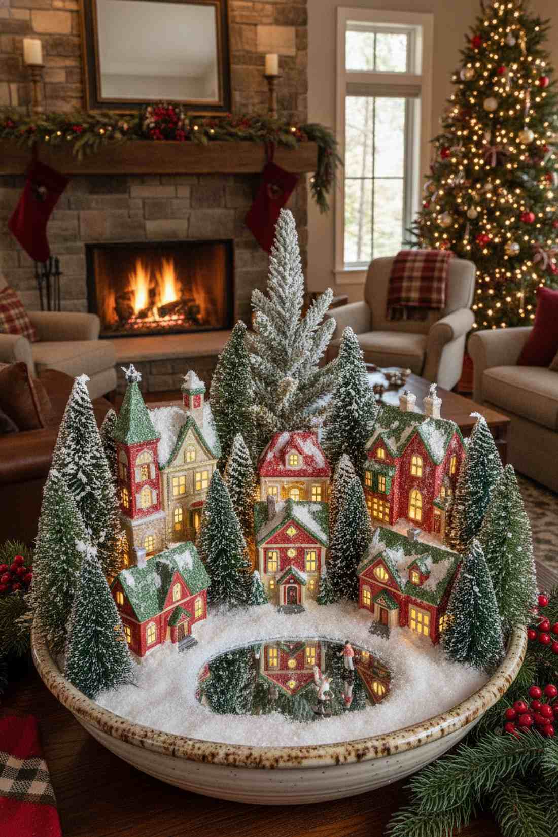 christmas village scene