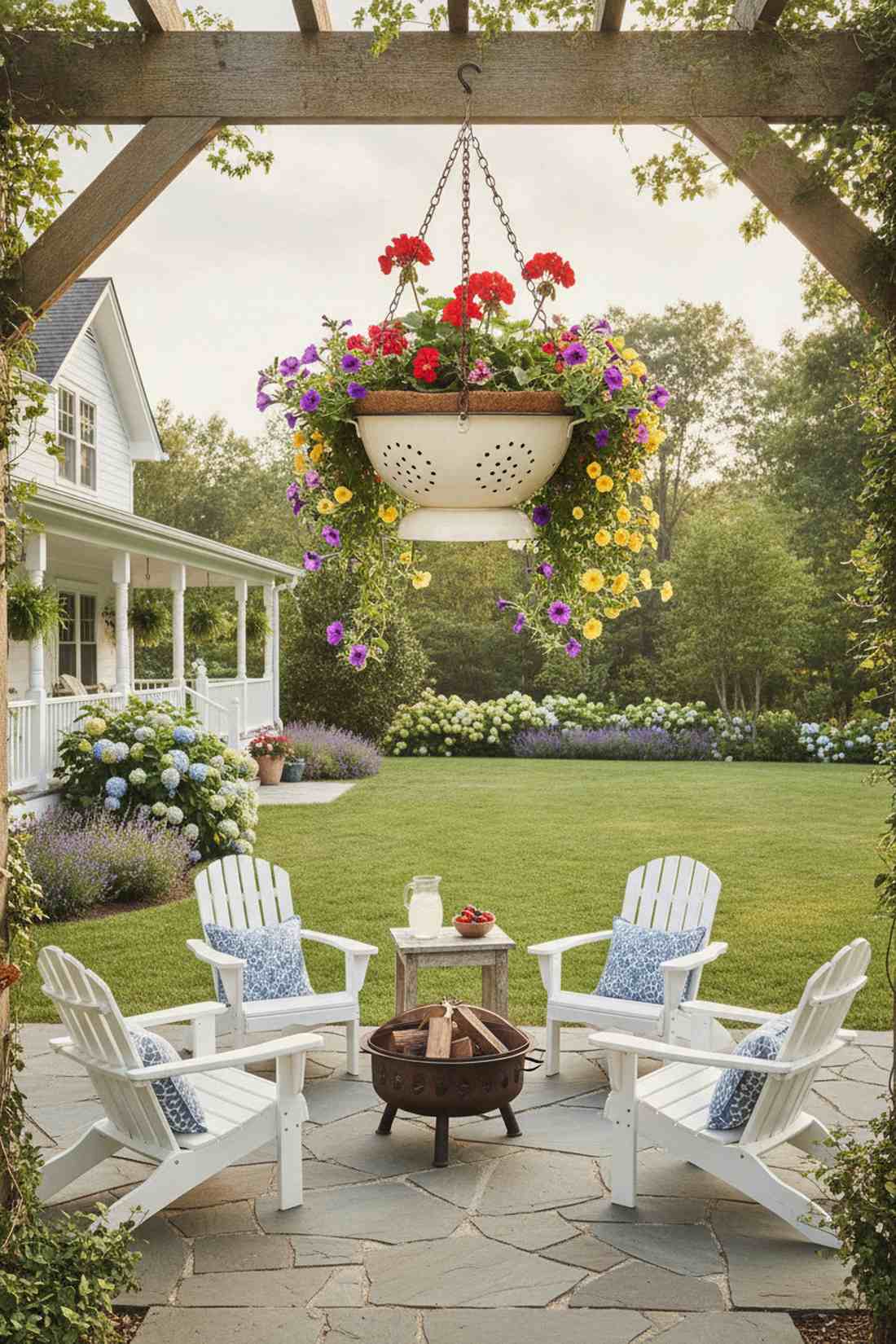 colander hanging planter