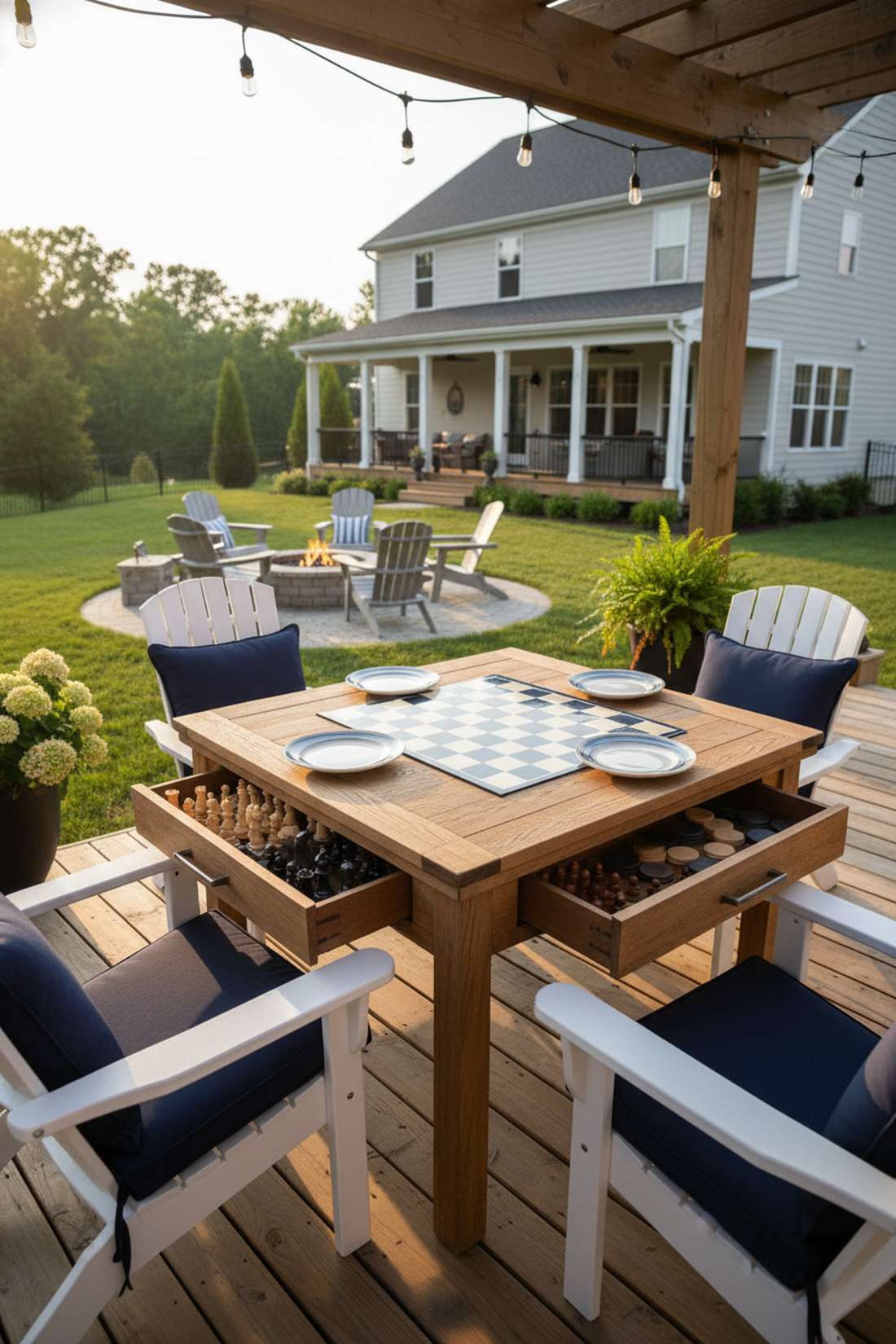 game table with reversible top