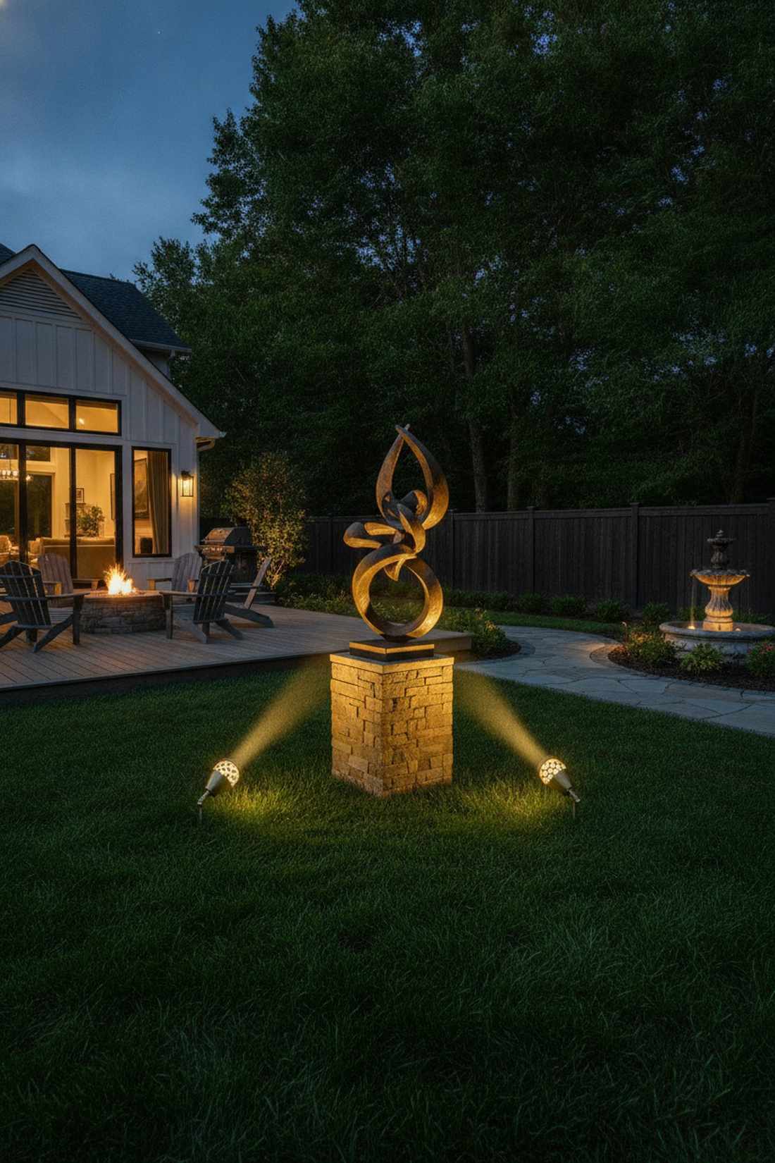 garden art accent lights