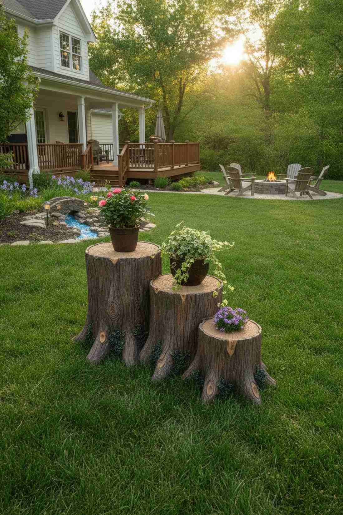 nested stump table set