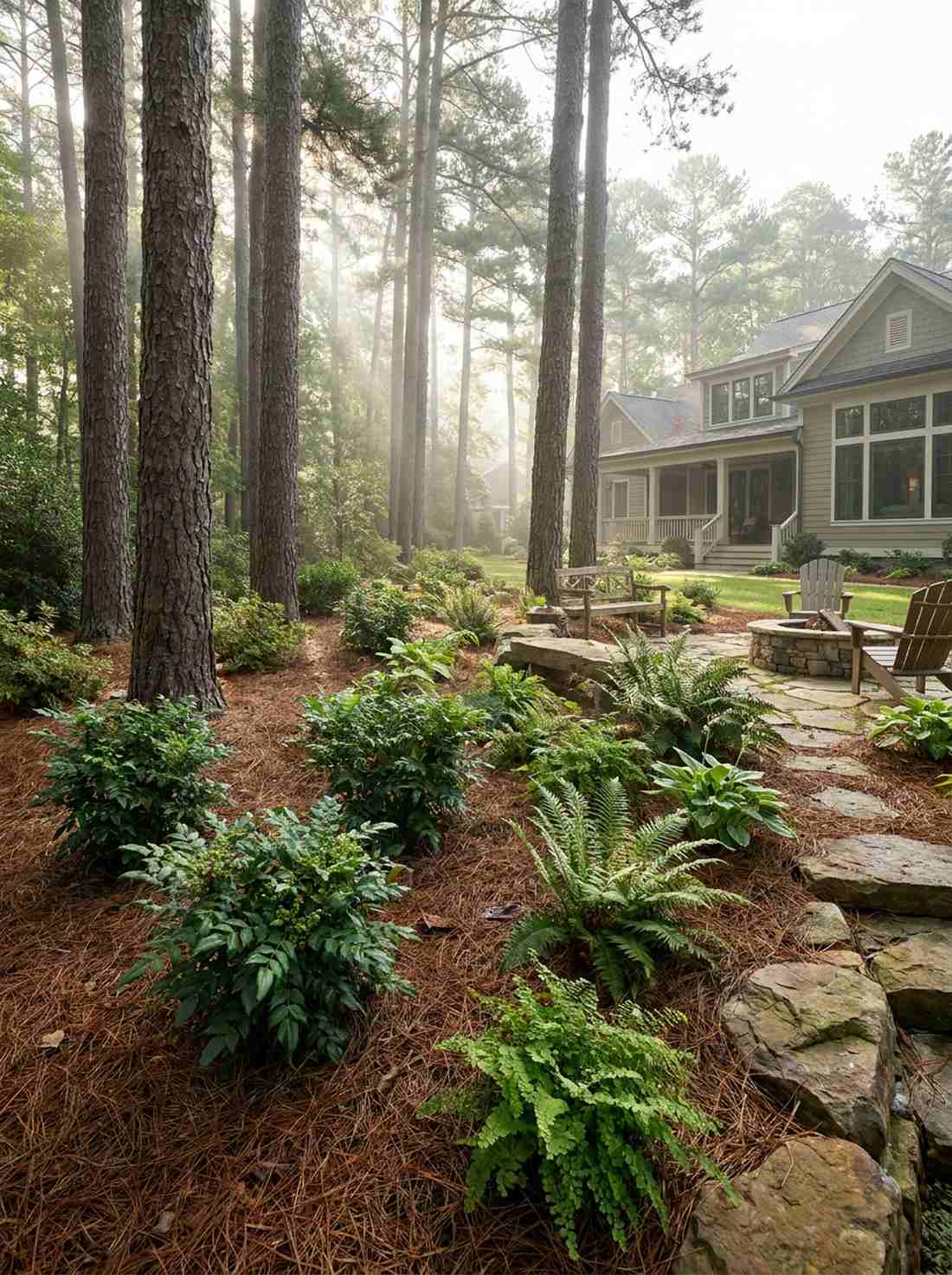 pine needle understory gardens