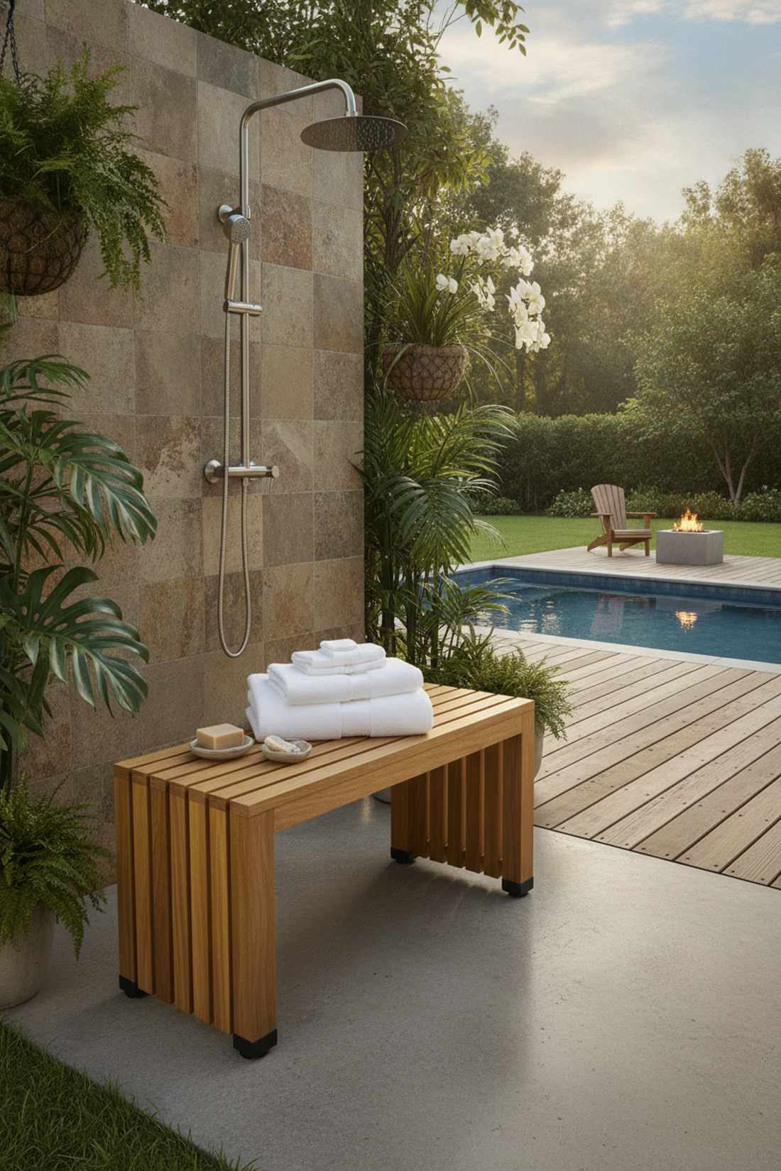 teak shower benches