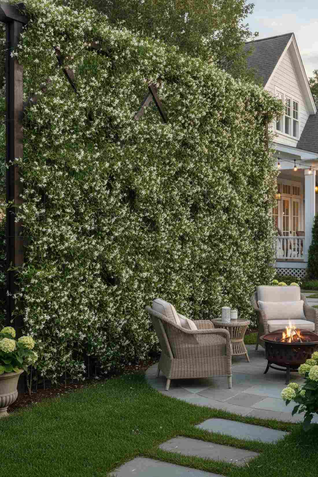 climbing jasmine trellis privacy