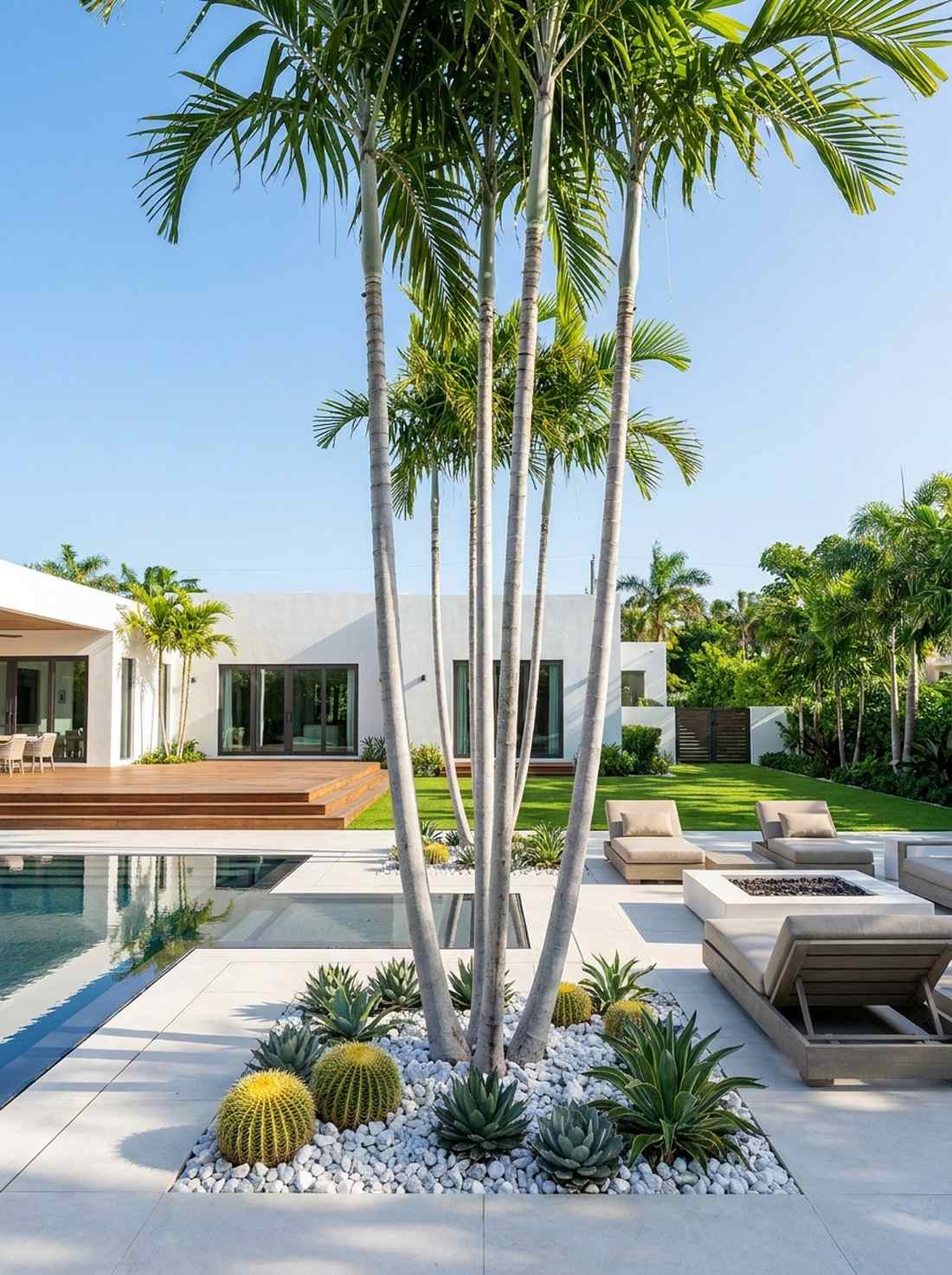 flagpole palm grouping
