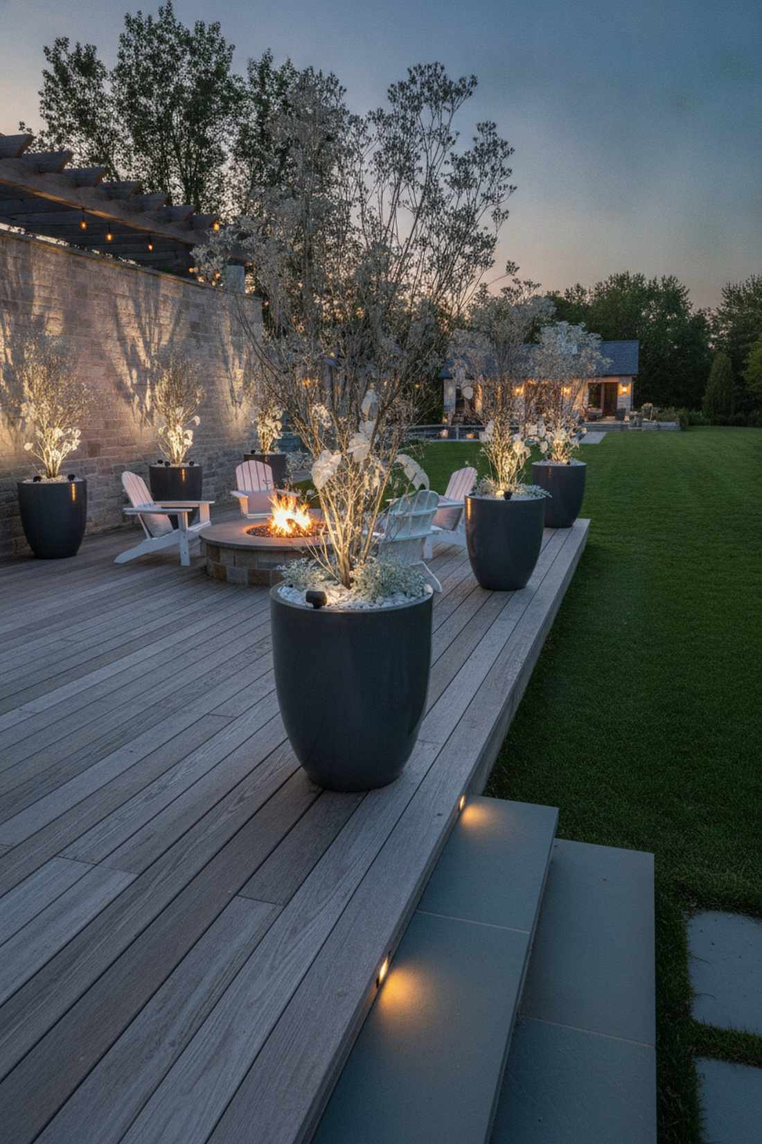 illuminated evening planters
