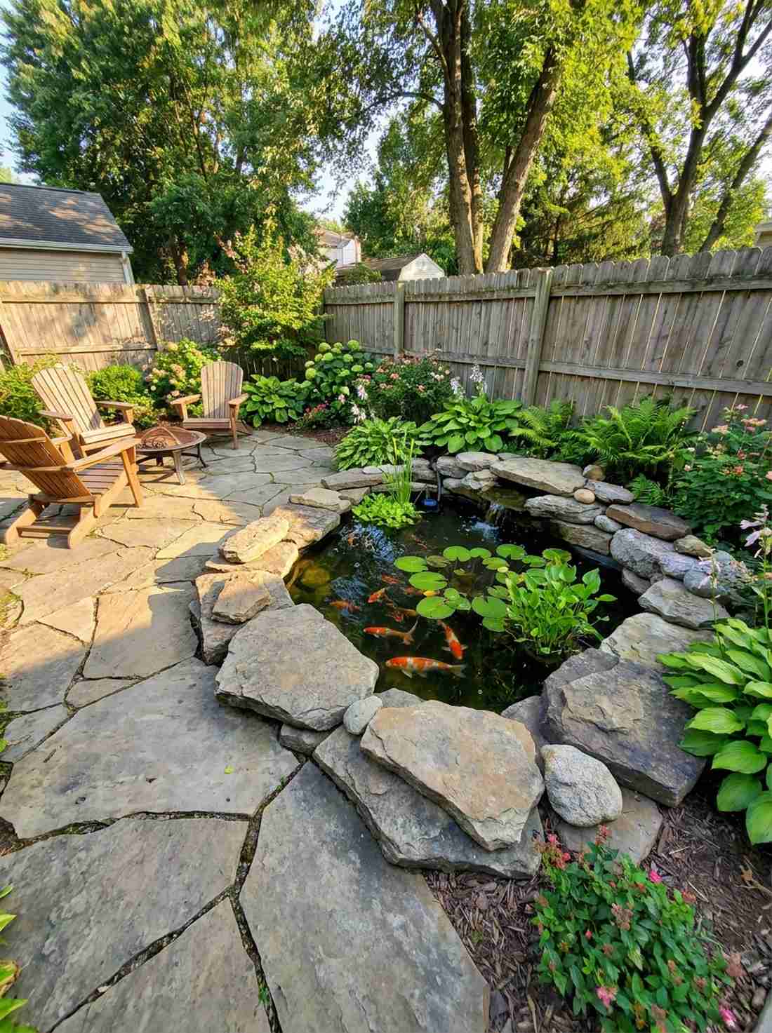koi pond corner