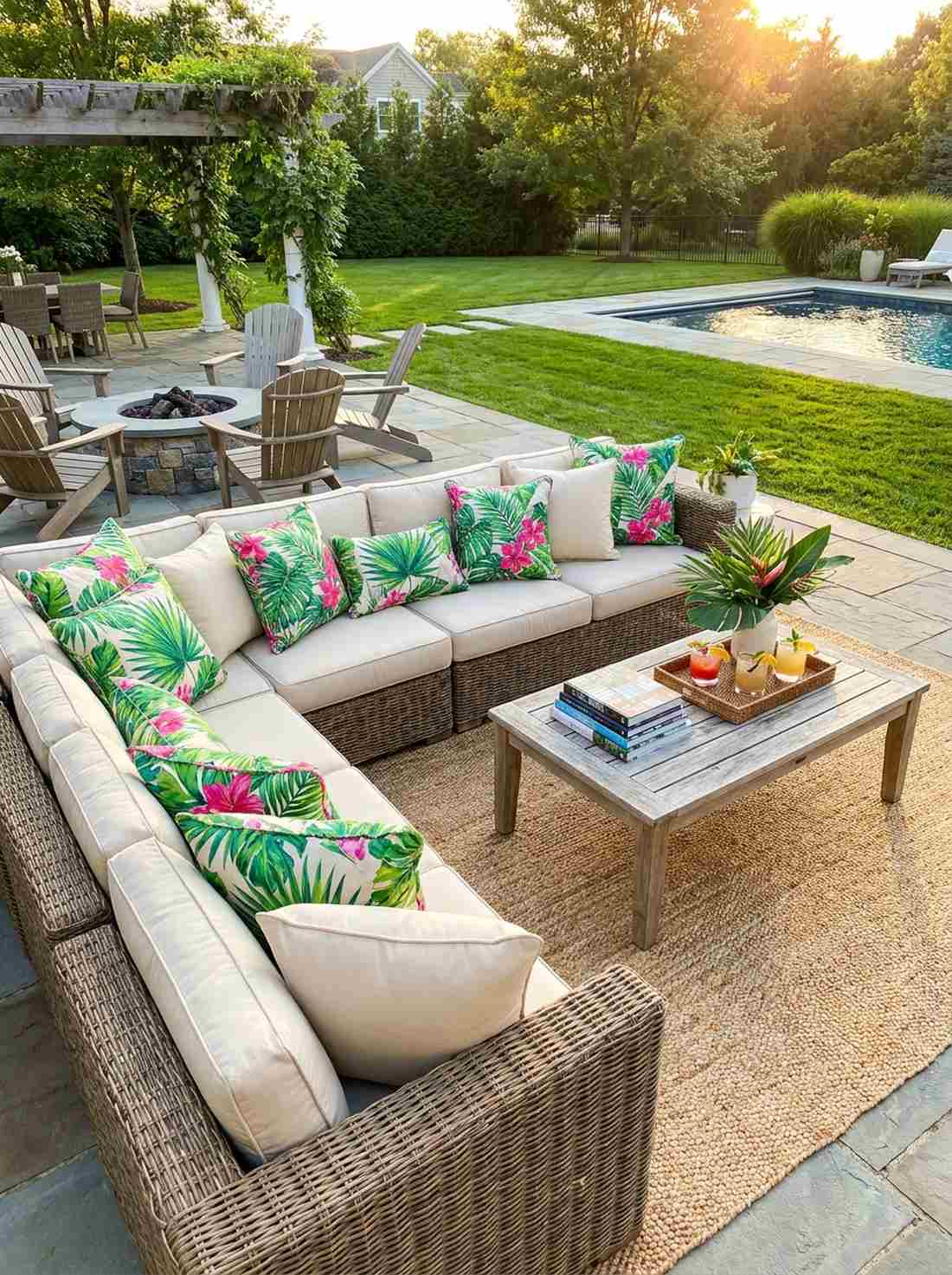 palm print outdoor textiles