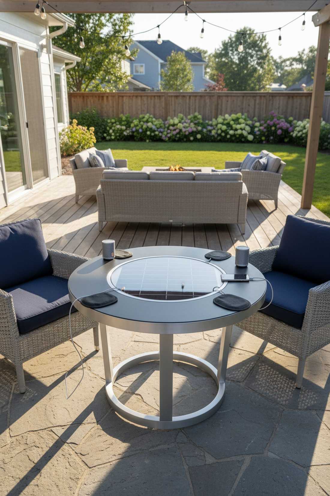 solar charging table with usb ports