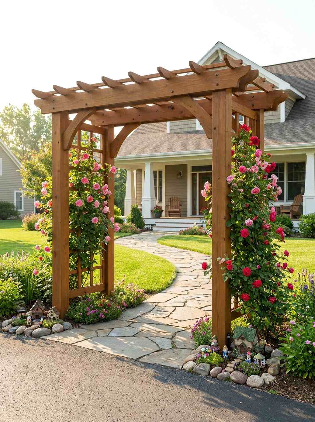 stone path arbor entrance