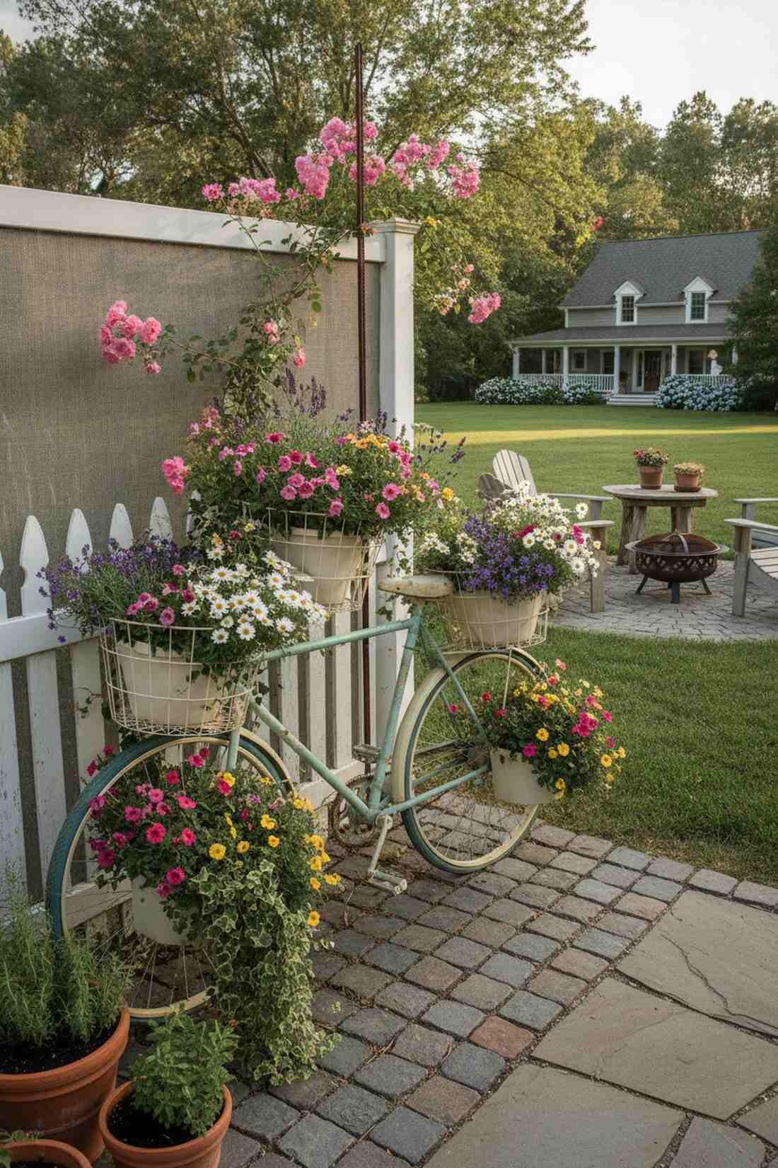 bike frame flower planter