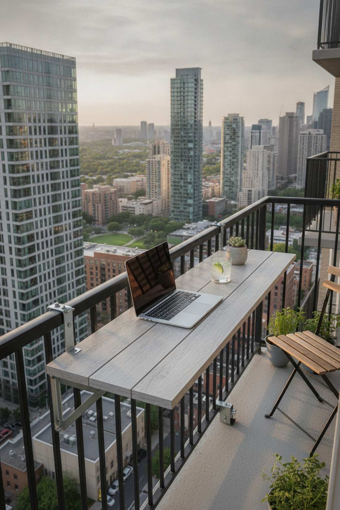 folding bar table for railings