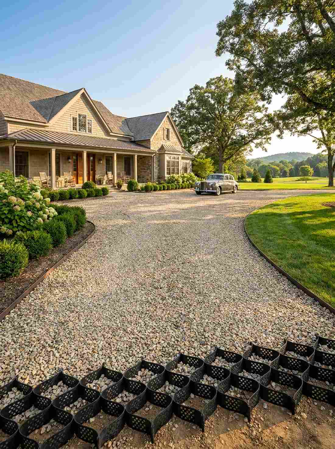 gravel parking court