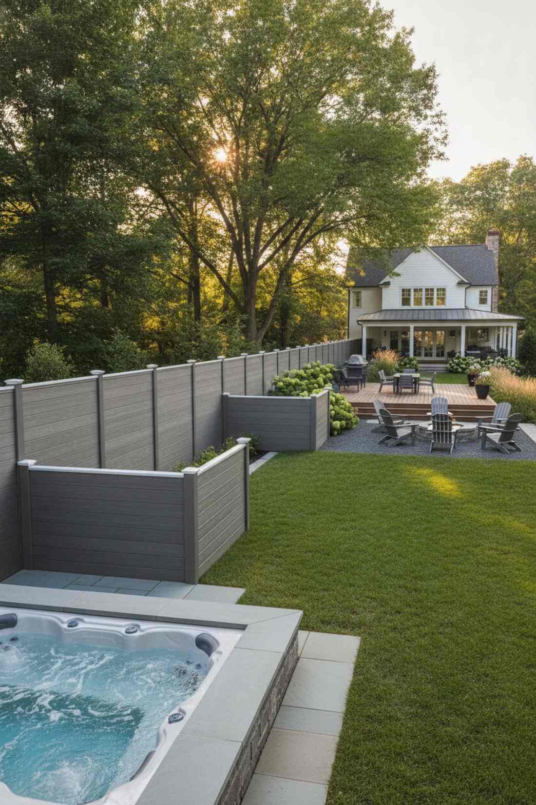mixed height privacy fence