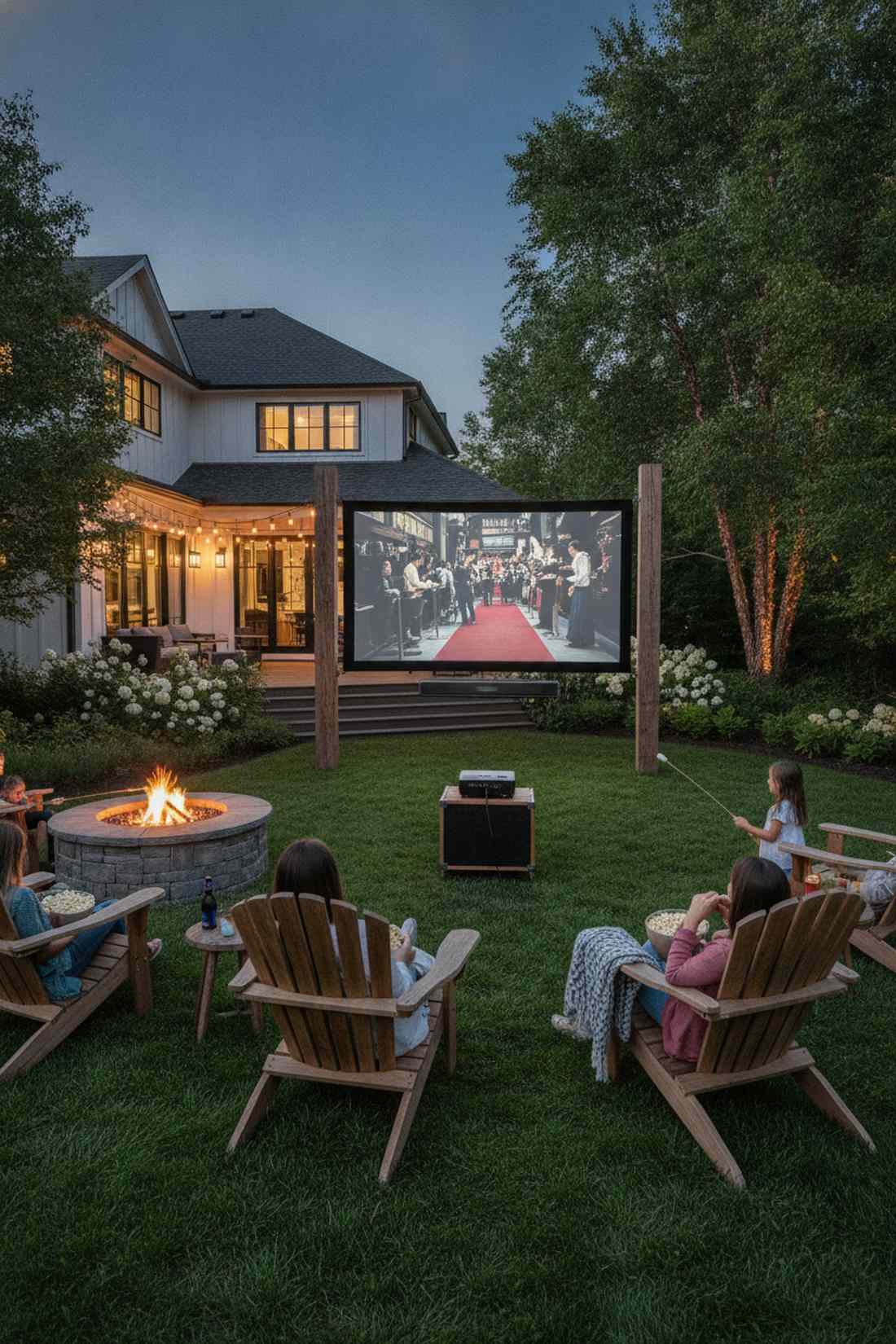 outdoor cinema projection walls