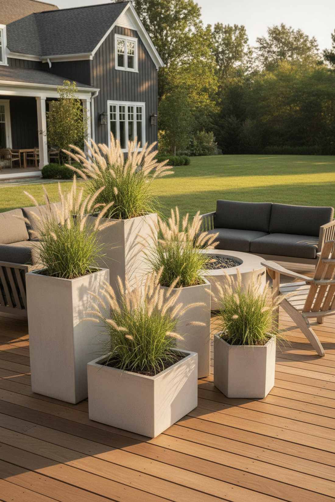 concrete planter groupings