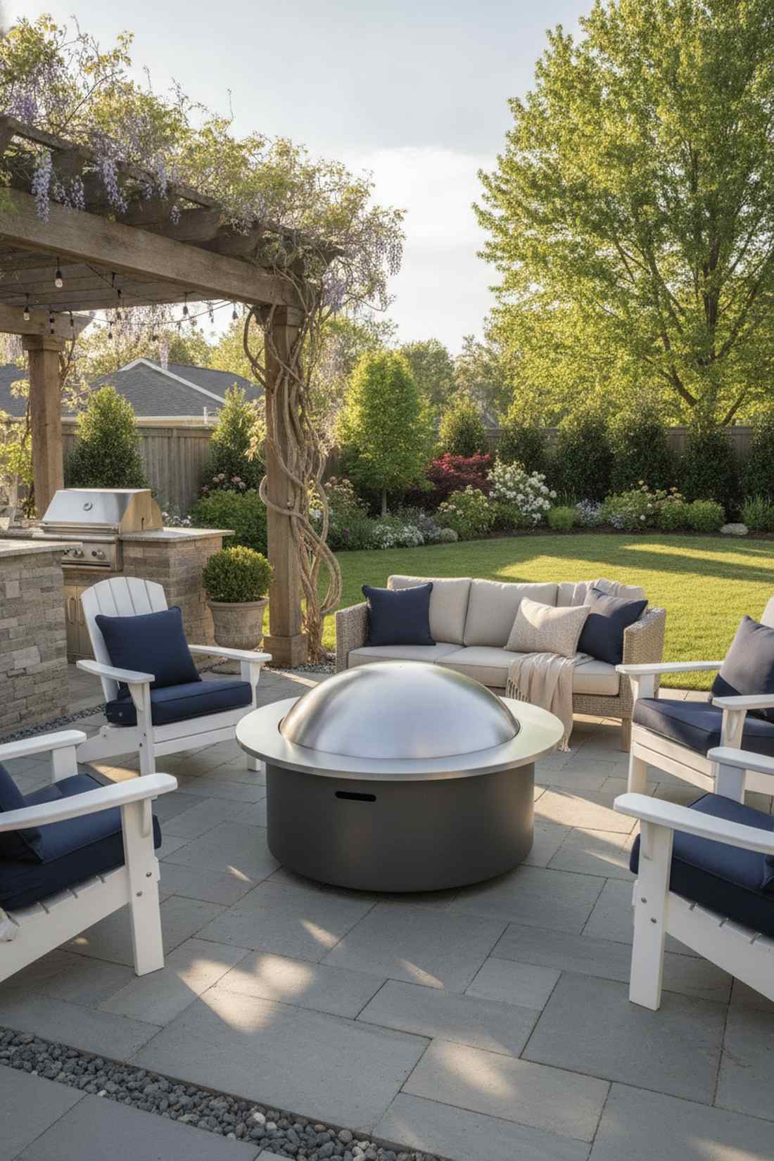 fire pit with covering table top