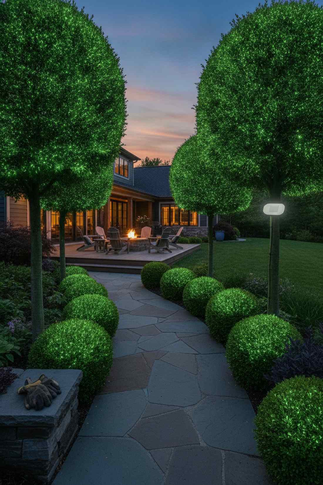 hedge topiary internal uplighting