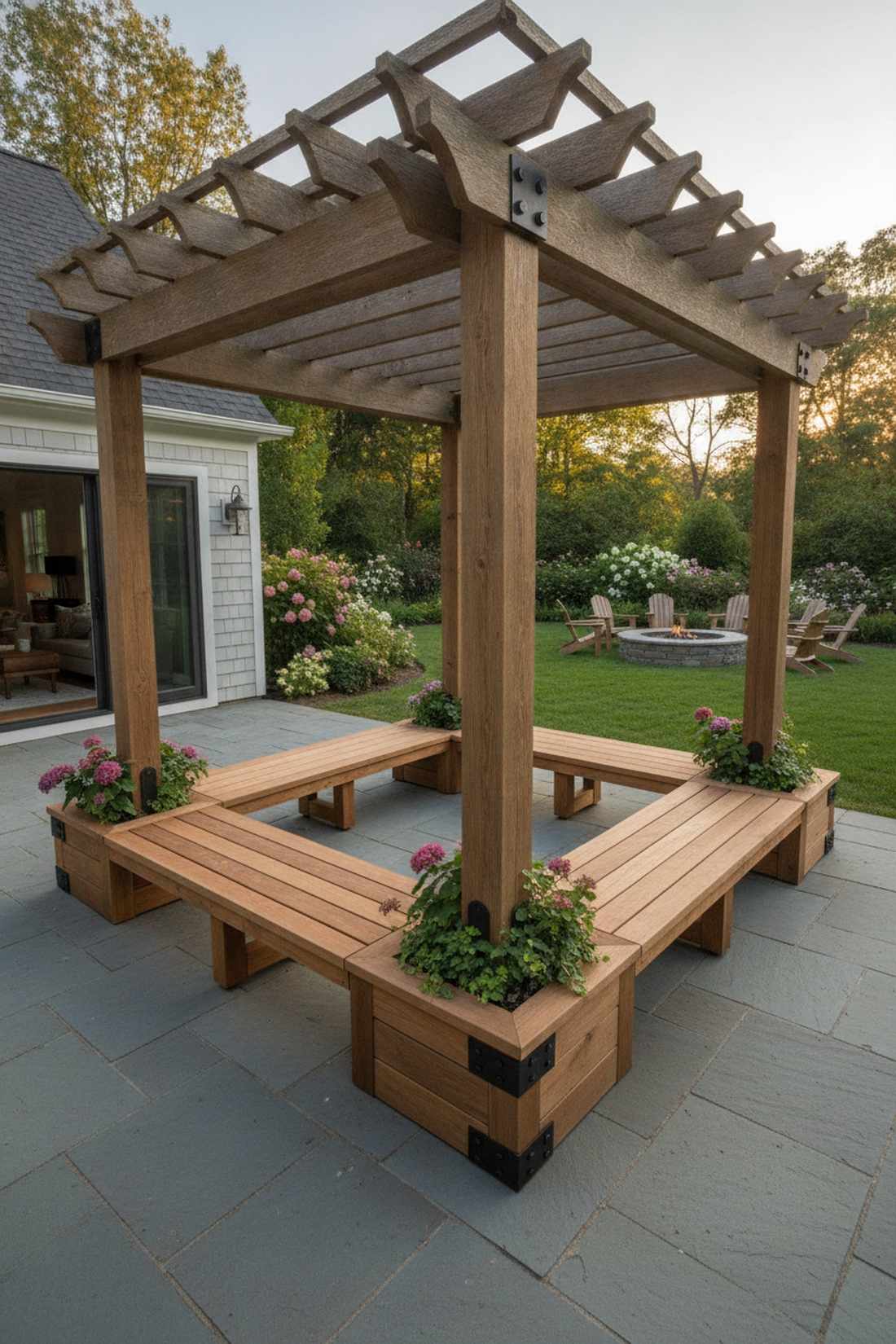 modular pergola bench system