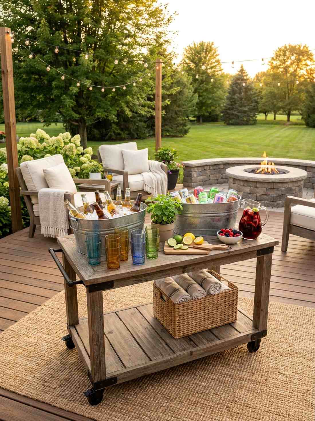 outdoor bar and beverage stations