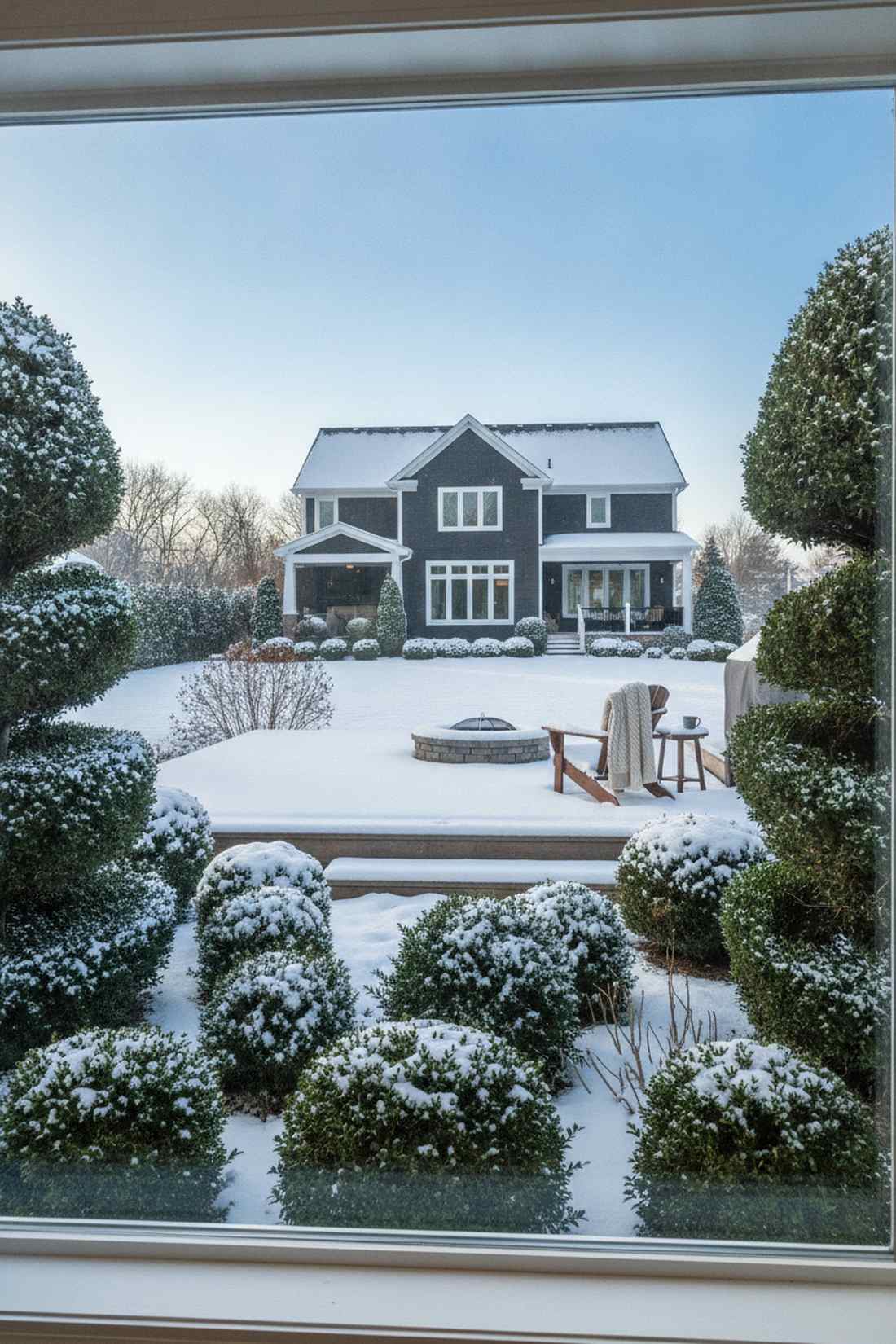 winter structure evergreens