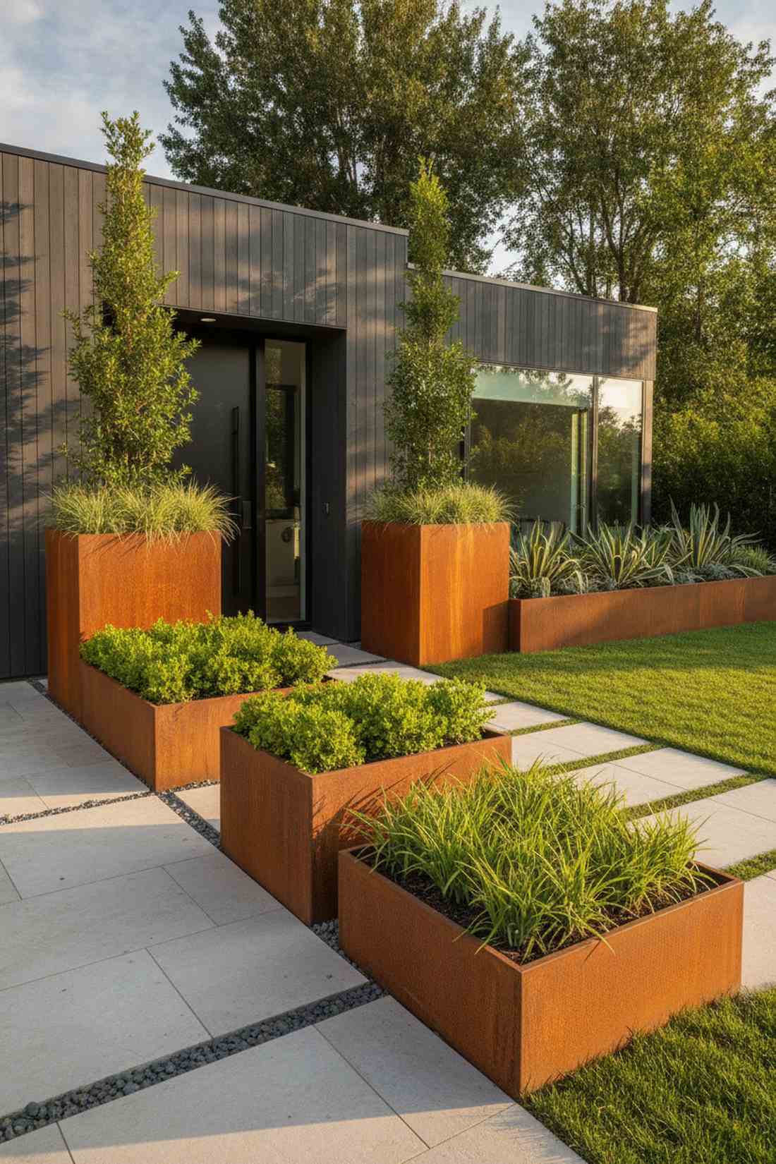 corten steel planters