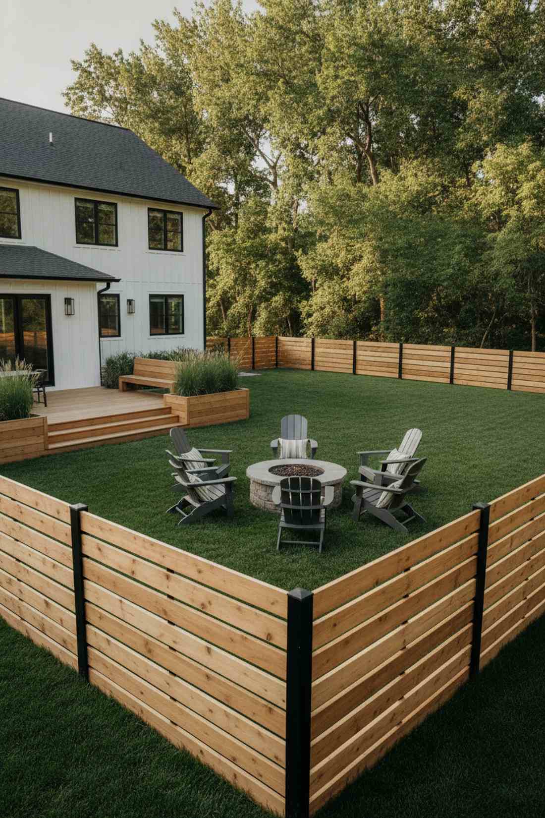 horizontal slat fencing