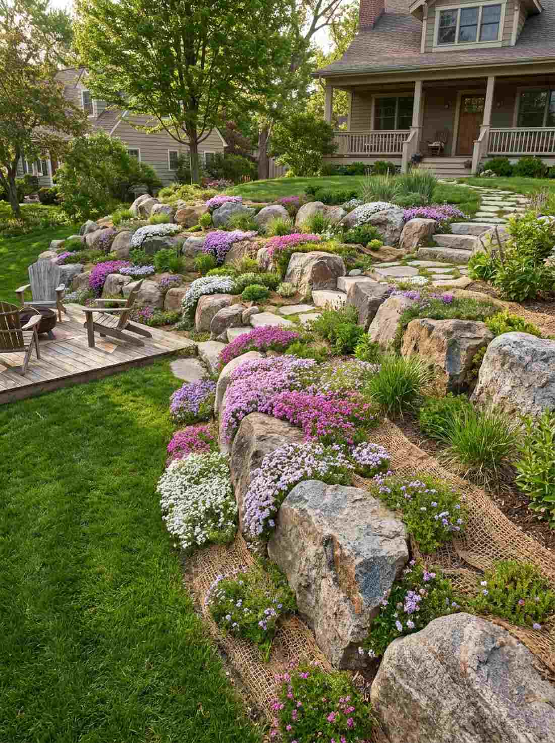 rock garden slope stabilization