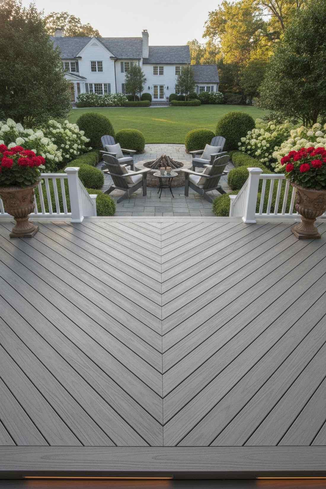 chevron v pattern decking