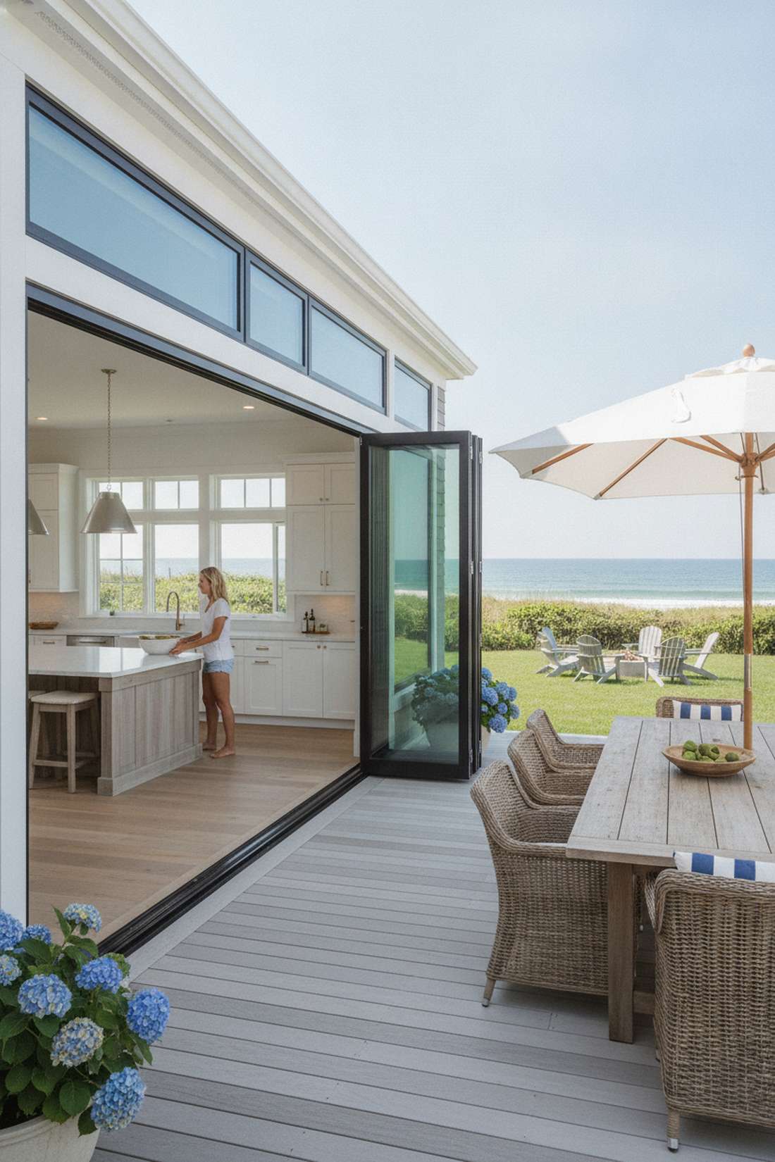 bi fold door opening to furnished terrace