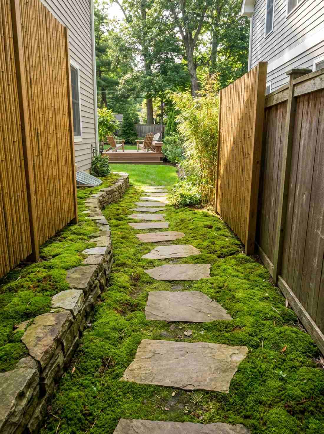 narrow pathway garden