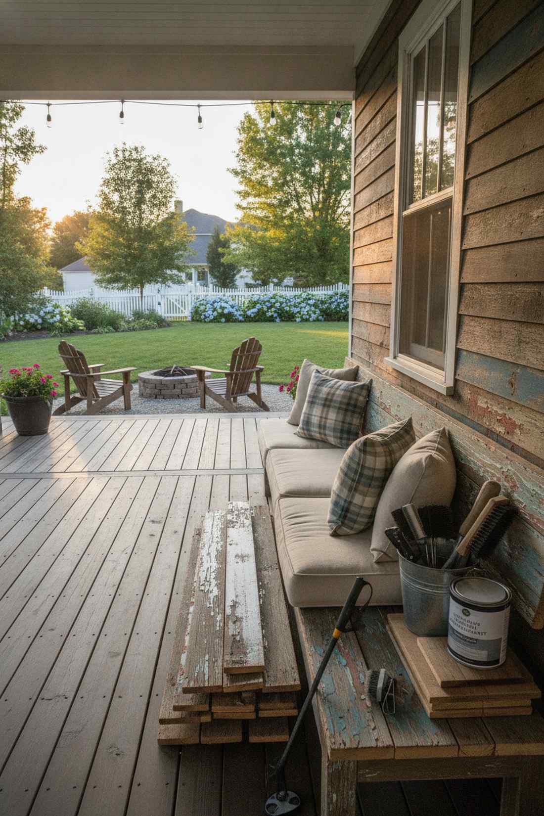 barn board with original paint traces