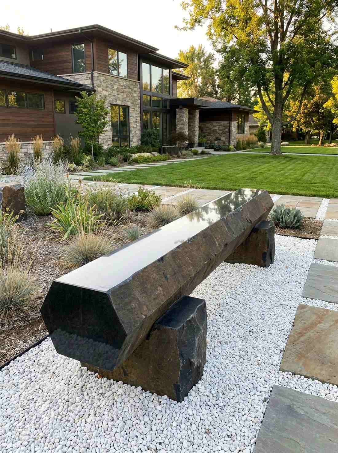 basalt column bench