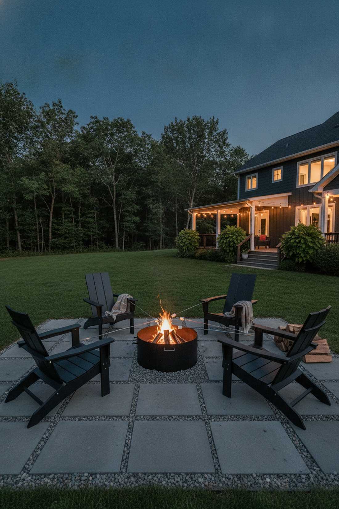 black adirondack chairs for rustic modern fusion