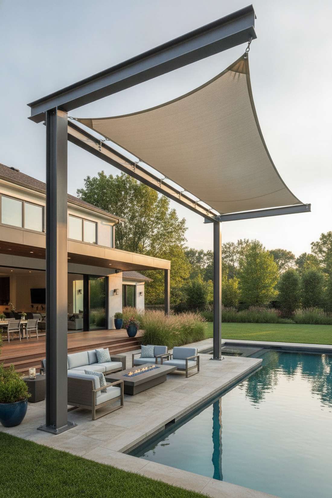 cantilever steel shade structures