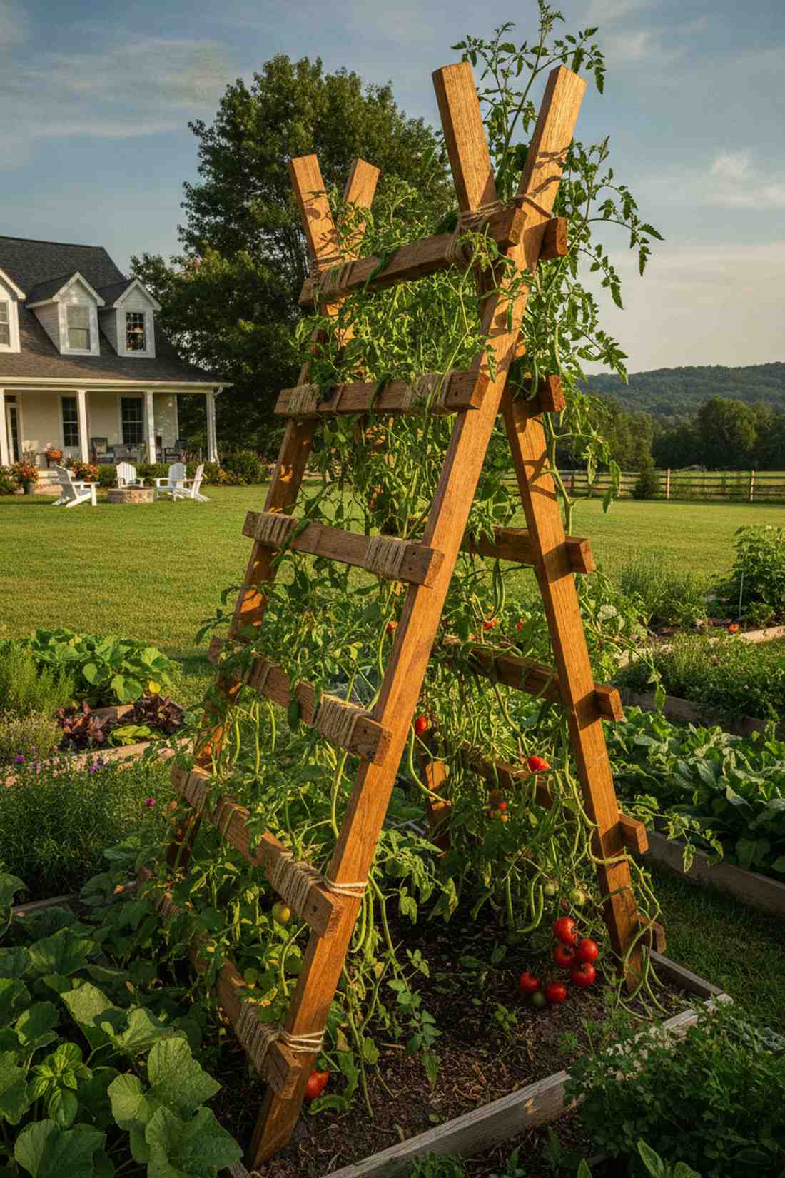 cedar ladder trellis