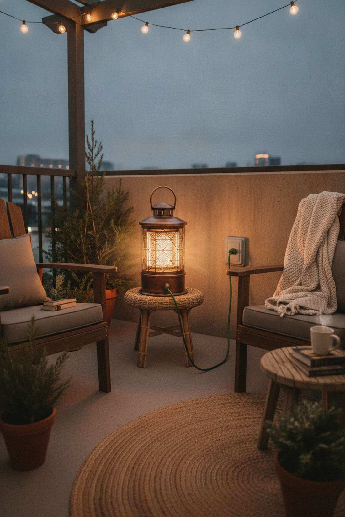 compact electric space heater for small patios