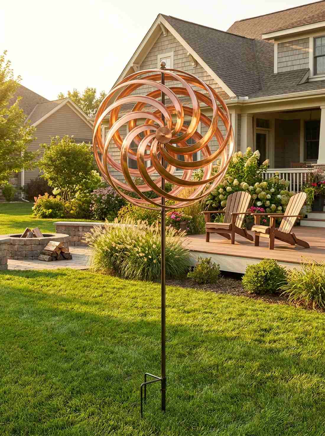 copper spiral wind spinner