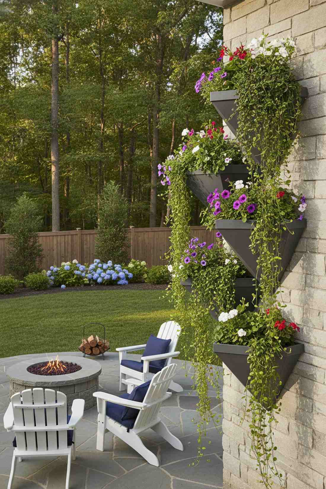 corner cascade planters