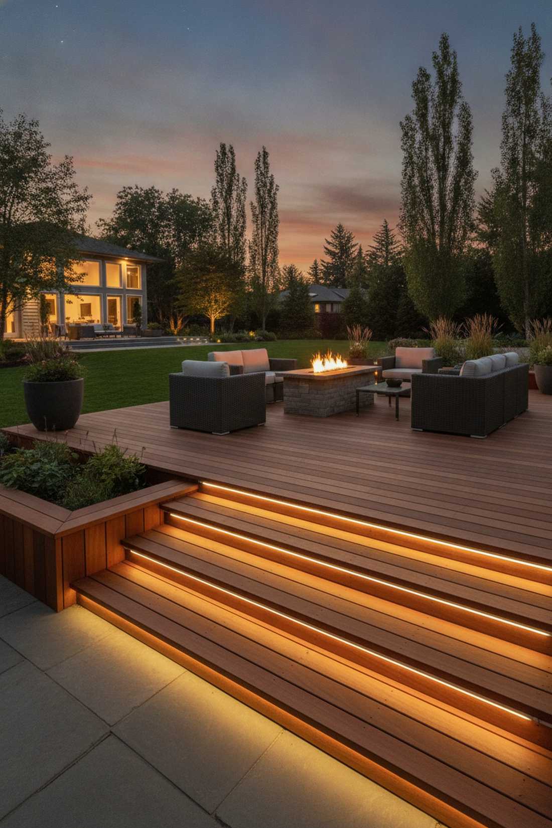 deck stair integrated led strips