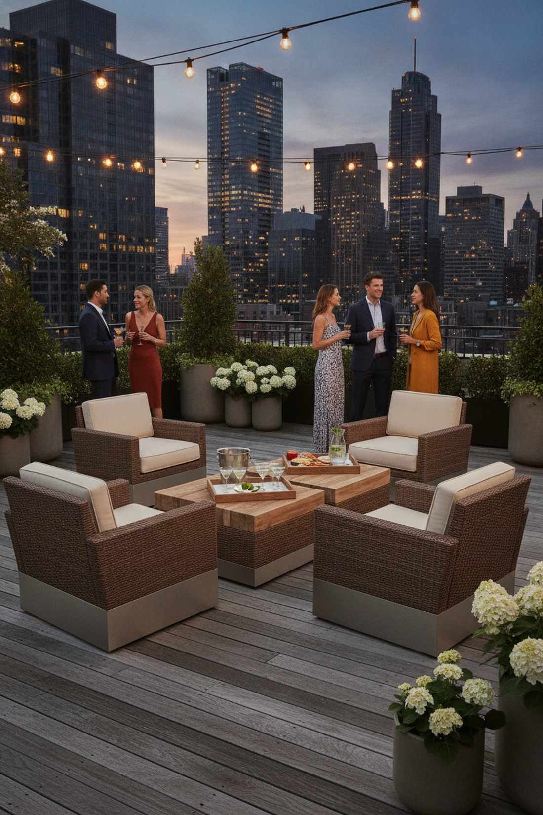 double ottoman conversation cluster